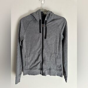 Lululemon Split Hoodie Heathered Speckled Black Full Zip Jacket Sz 6